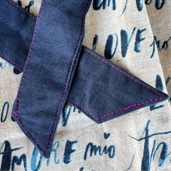 Anthropologie Linea Carta Language of Love Pleated Apron Cotton Linen Amour NWT - Picture 9 of 14